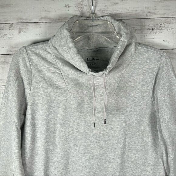L.L.Bean Ultrasoft Sweats Funnelneck Pullover Gray Heather Cotton Sweatshirt S - Picture 4 of 6